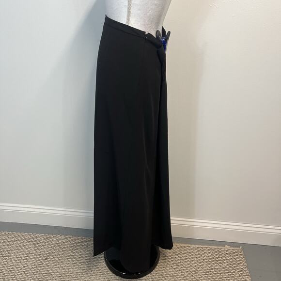Black Pleated A-Line Maxi Skirt Size 12 Long Modest Formal Evening Wear - Picture 8 of 11